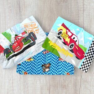 DISNEY Pixar CARS Lightning McQueen Racing Flat Sheet & 2 Pillowcases TWIN